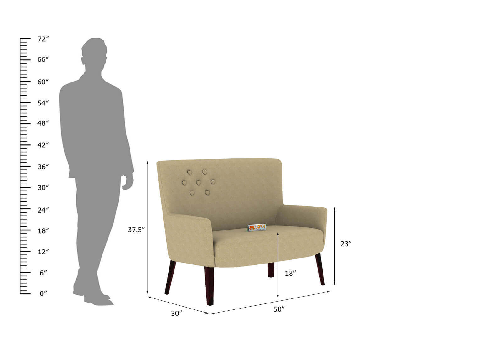 Flamingo Love Seat - Urbnfurnish