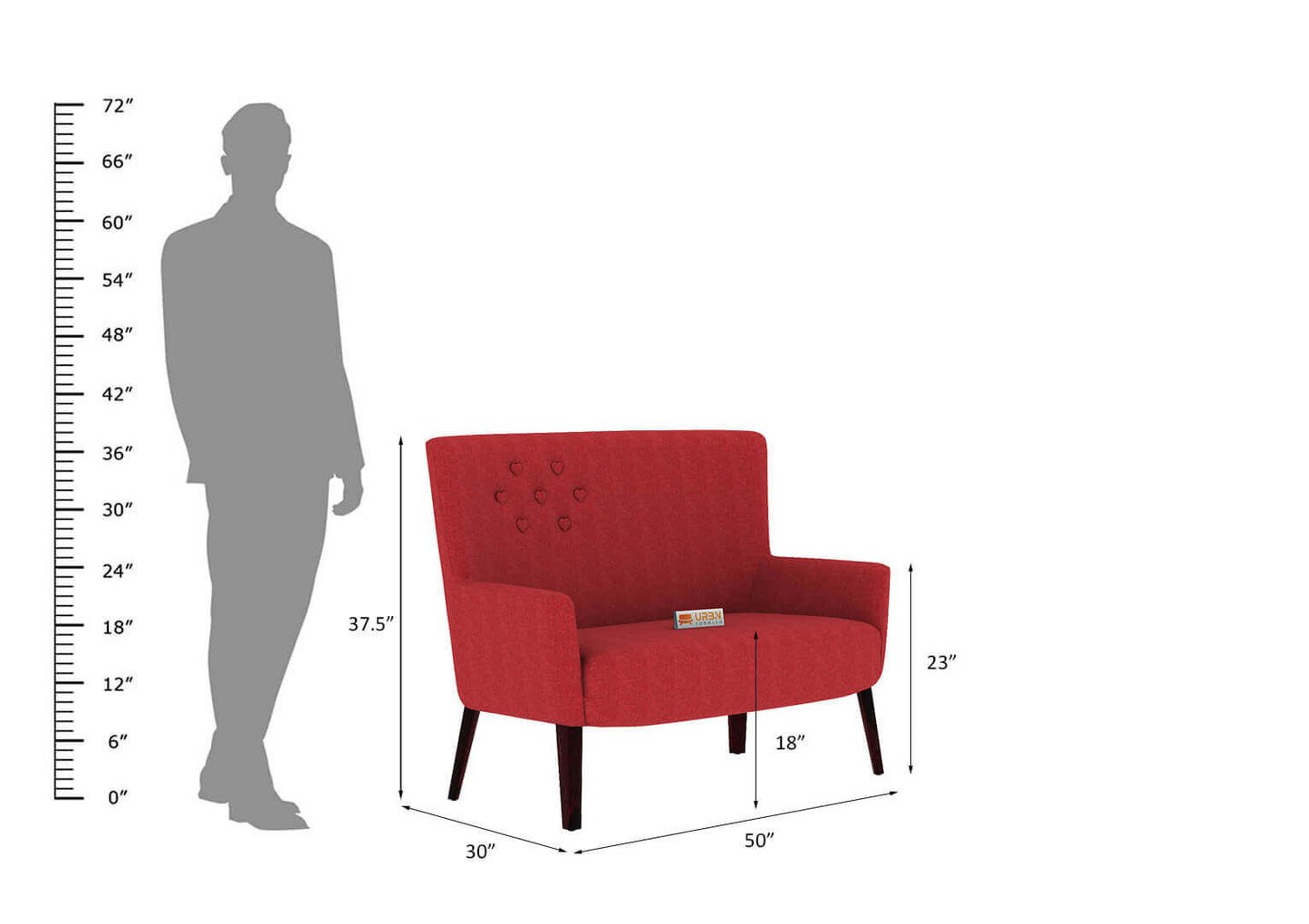 Flamingo Love Seat - Urbnfurnish