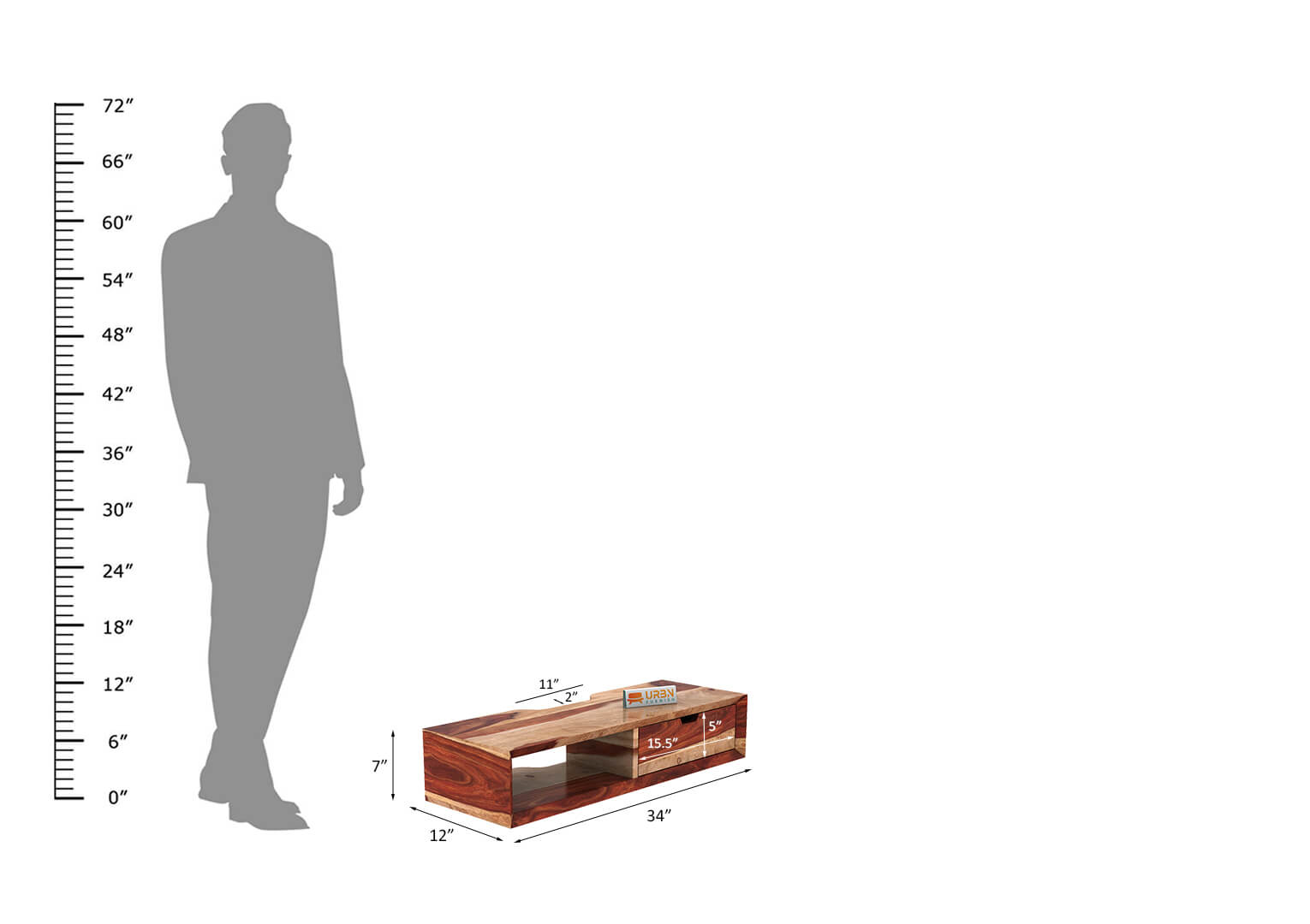 Gabin With Drawer Wall Mount Tv Unit - Urbnfurnish