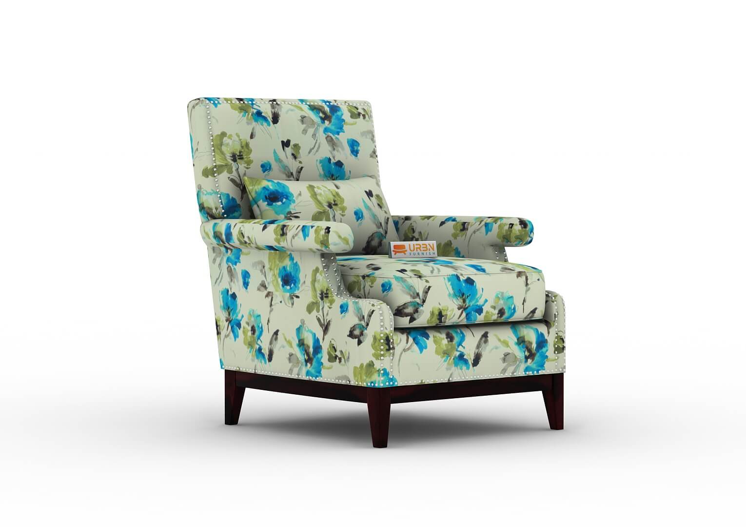 Ilex Wingback Chair (Printed Fabric) - Urbnfurnish