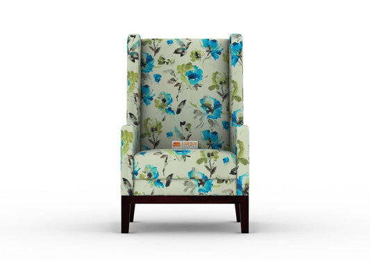Indian Wingback Chair (Printed Fabric) - Urbnfurnish