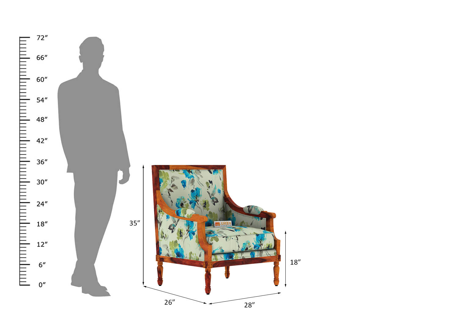 Irtysh Lounge Chair (Printed Fabric) - Urbnfurnish