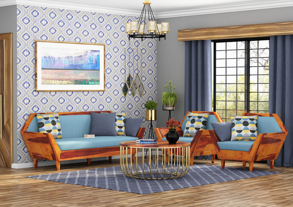 Jones Wooden 3+1+1 Sofa Set - Urbnfurnish