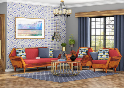 Jones Wooden 3+1+1 Sofa Set - Urbnfurnish