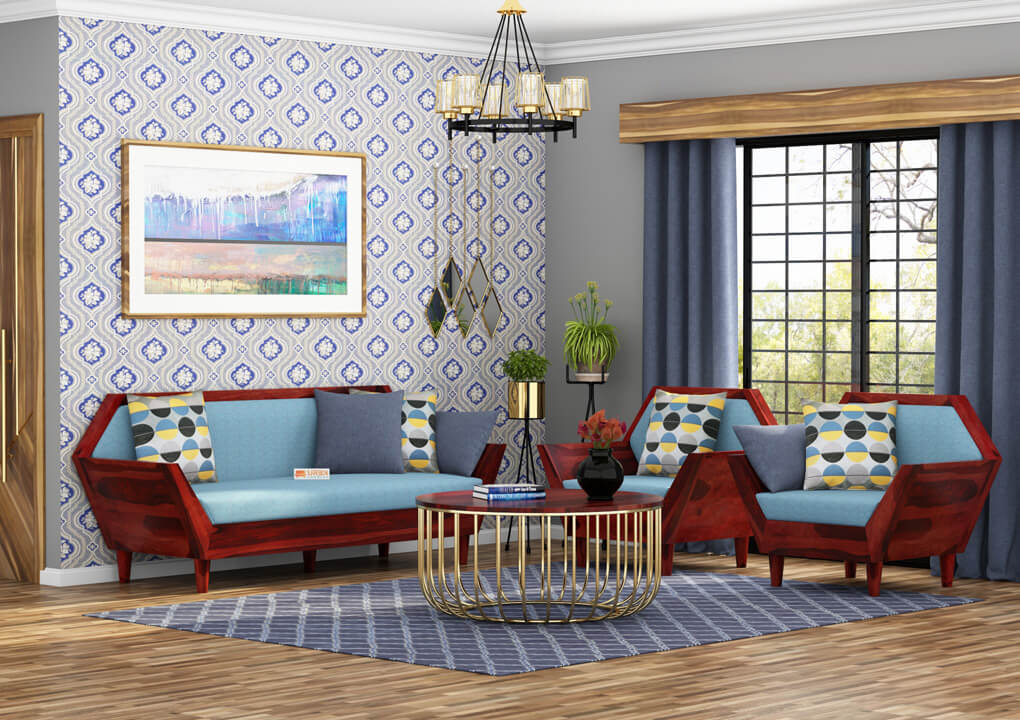 Jones Wooden 3+1+1 Sofa Set - Urbnfurnish
