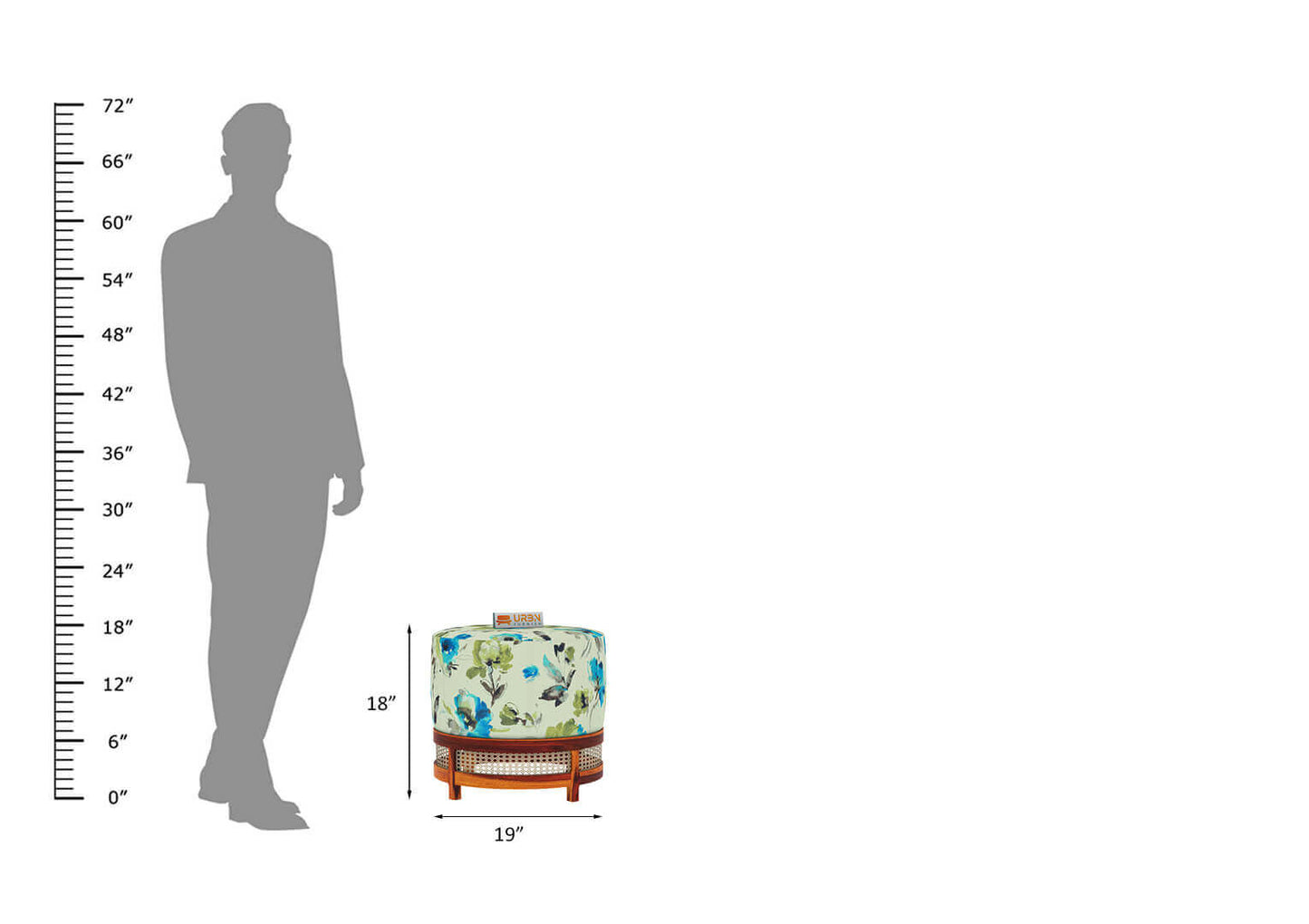 Lenika Stool (Printed Fabric) - Urbnfurnish