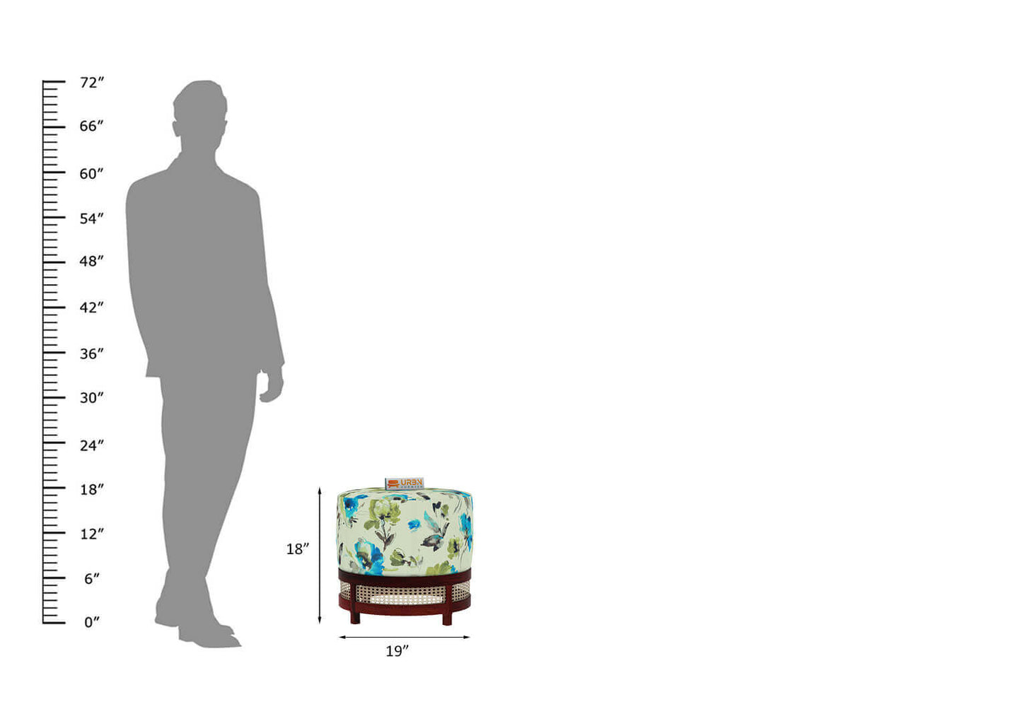 Lenika Stool (Printed Fabric) - Urbnfurnish