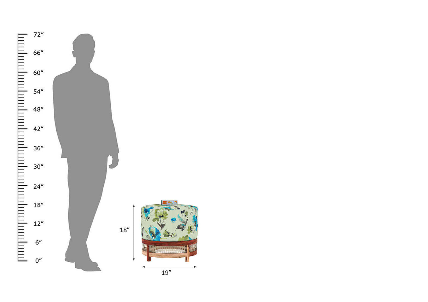 Lenika Stool (Printed Fabric) - Urbnfurnish