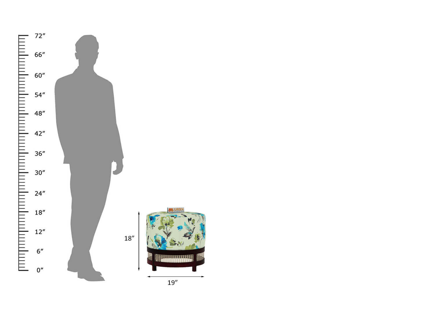 Lenika Stool (Printed Fabric) - Urbnfurnish