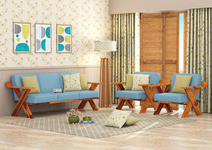 Lewis Wooden 3+1+1 Sofa Set - Urbnfurnish