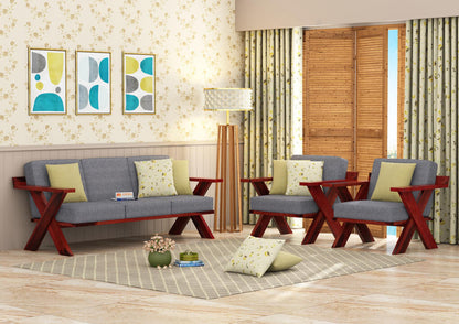 Smith Wooden 3+1+1 Sofa Set - Urbnfurnish