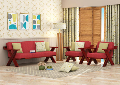 Smith Wooden 3+1+1 Sofa Set - Urbnfurnish