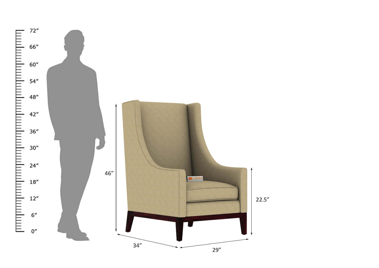 Loire Wingback Chair - Urbnfurnish