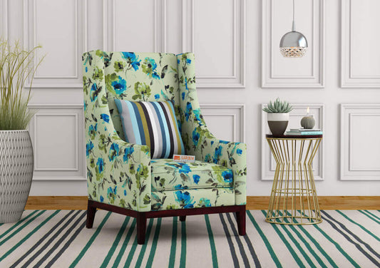 Loire Wingback Chair (Printed Fabric) - Urbnfurnish