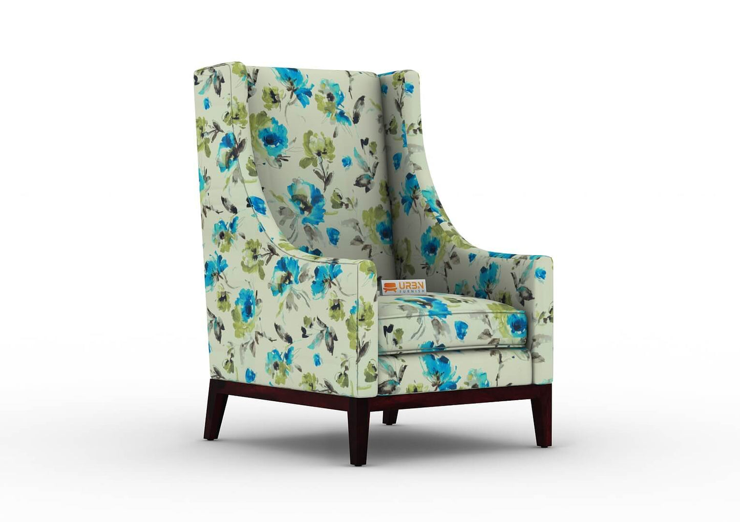 Loire Wingback Chair (Printed Fabric) - Urbnfurnish