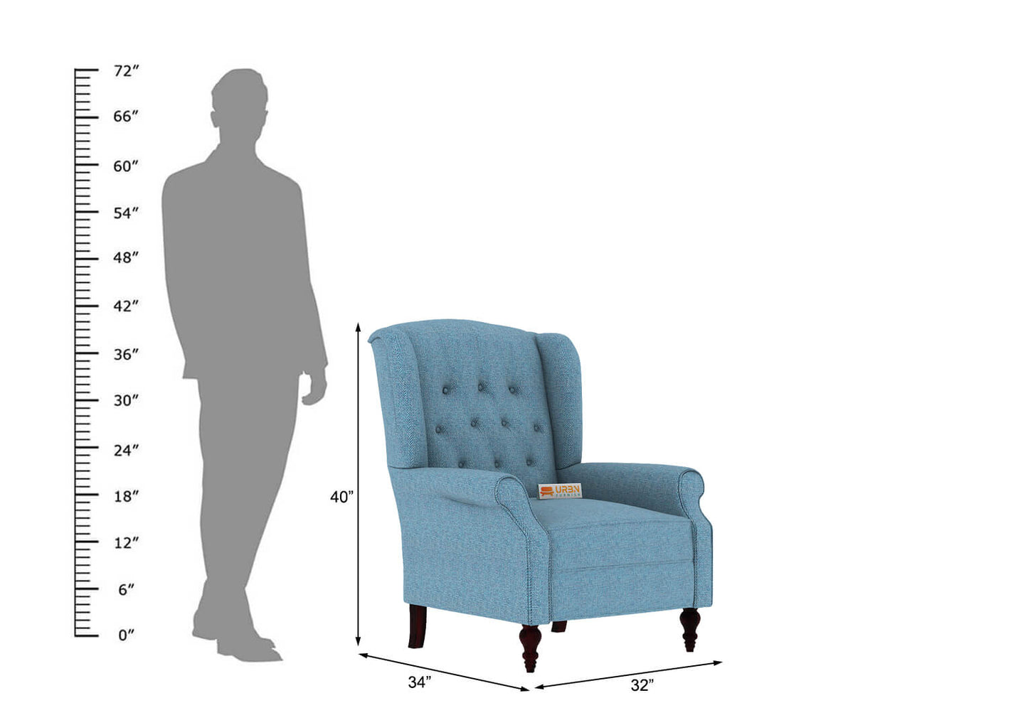 Maharaja Handtufted Back Wingback Chair - Urbnfurnish