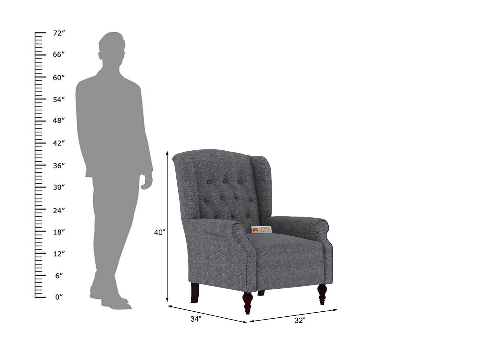 Maharaja Handtufted Back Wingback Chair - Urbnfurnish