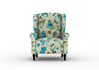 Maharaja Handtufted Back Wingback Chair (Printed Fabric) - Urbnfurnish
