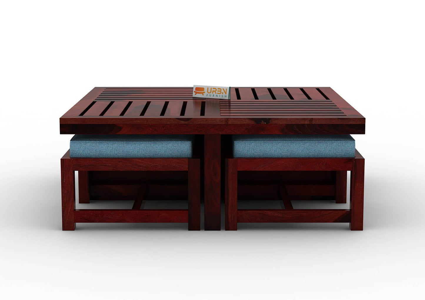Paladin Coffee Table Set With Four Stools - Urbnfurnish