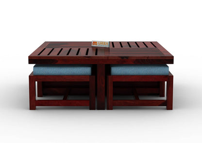 Paladin Coffee Table Set With Four Stools - Urbnfurnish