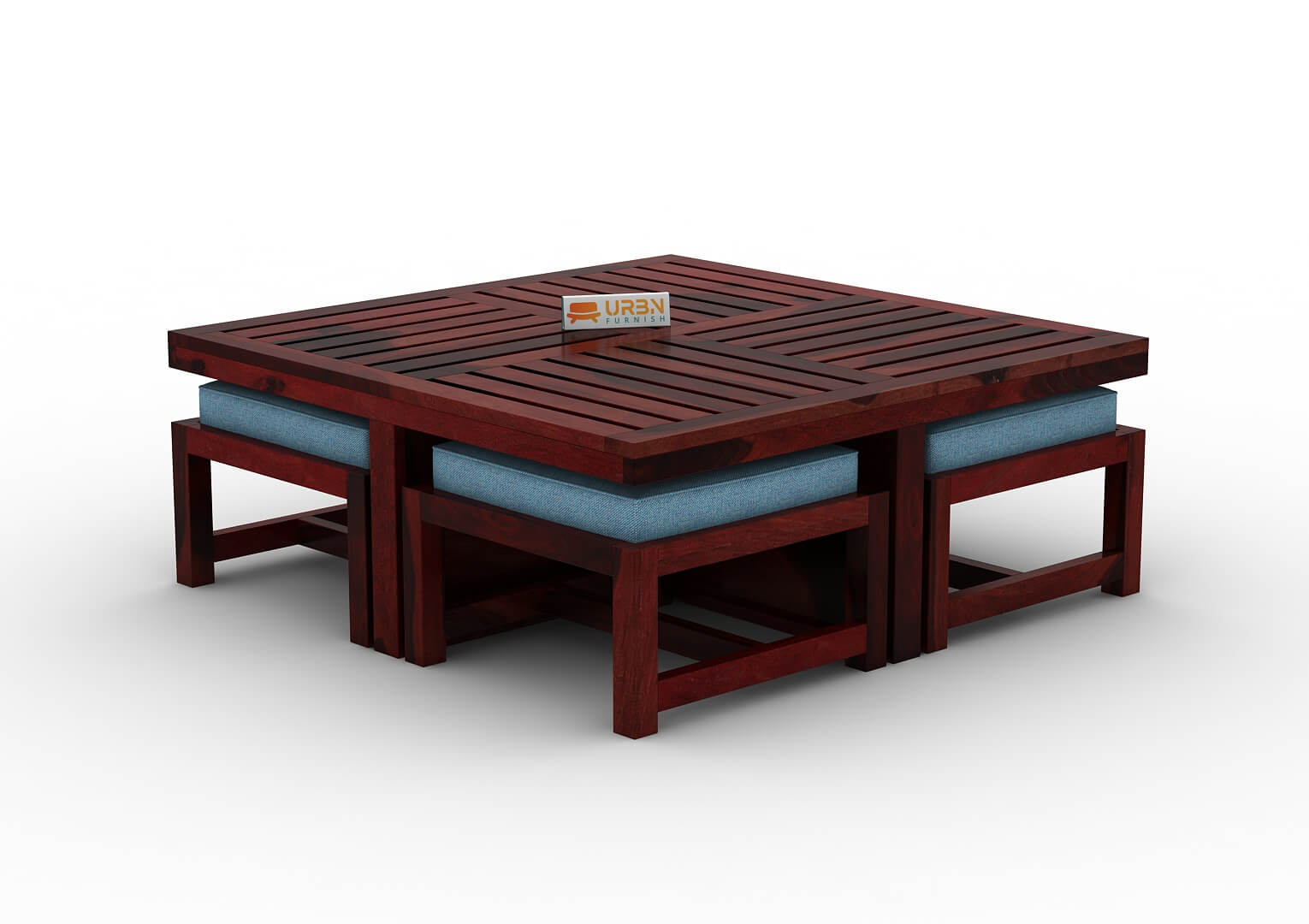 Paladin Coffee Table Set With Four Stools - Urbnfurnish