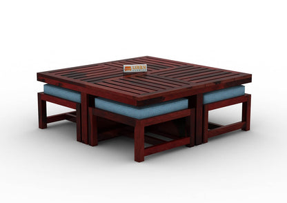 Paladin Coffee Table Set With Four Stools - Urbnfurnish