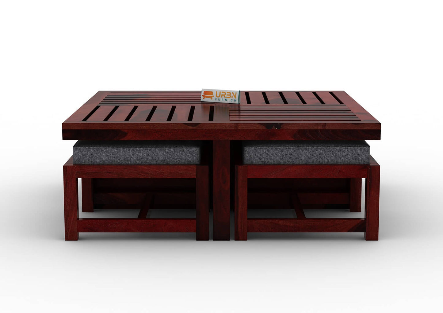 Paladin Coffee Table Set With Four Stools - Urbnfurnish