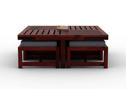 Paladin Coffee Table Set With Four Stools - Urbnfurnish