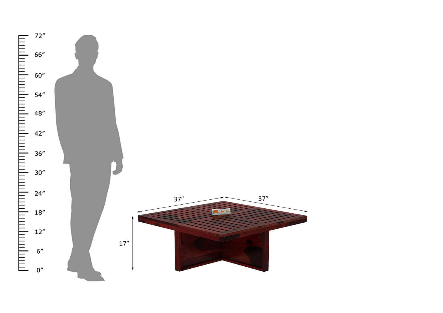 Paladin Coffee Table Set With Four Stools - Urbnfurnish