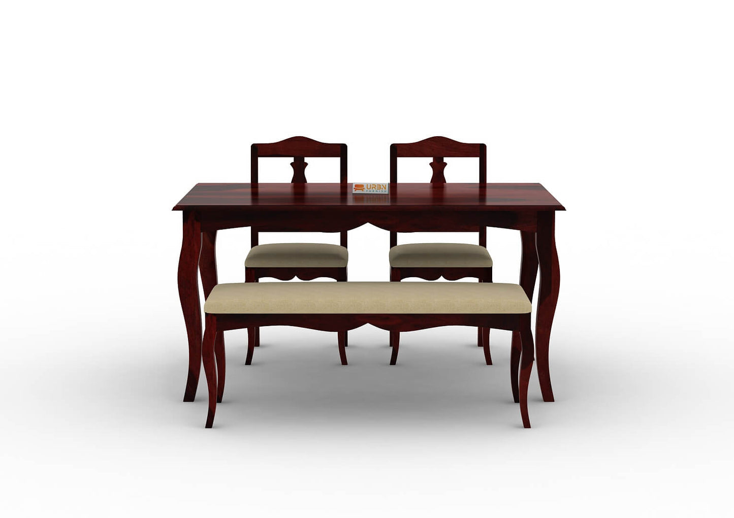 Mehavi-4-Seater-Dining-Set-With-Bench-Cushioned-Mahogany-Ivory_2