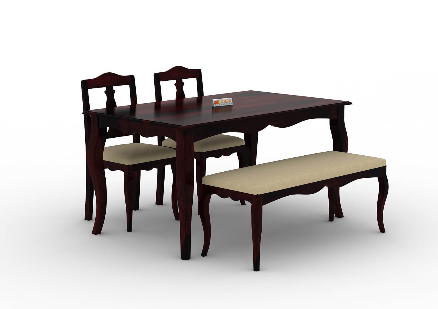 Mehavi-4-Seater-Dining-Set-With-Bench-Cushioned-Walnut-Ivory_3