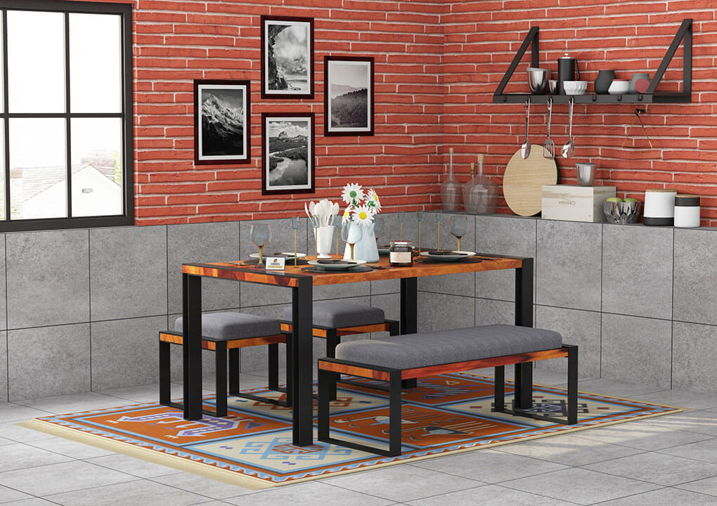 Milate-4-Seater-Dining-Set-With-Bench-Black-Honey-Gray_1