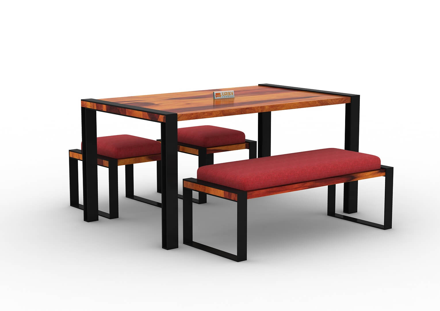 Milate-4-Seater-Dining-Set-With-Bench-Black-Honey-Red_3