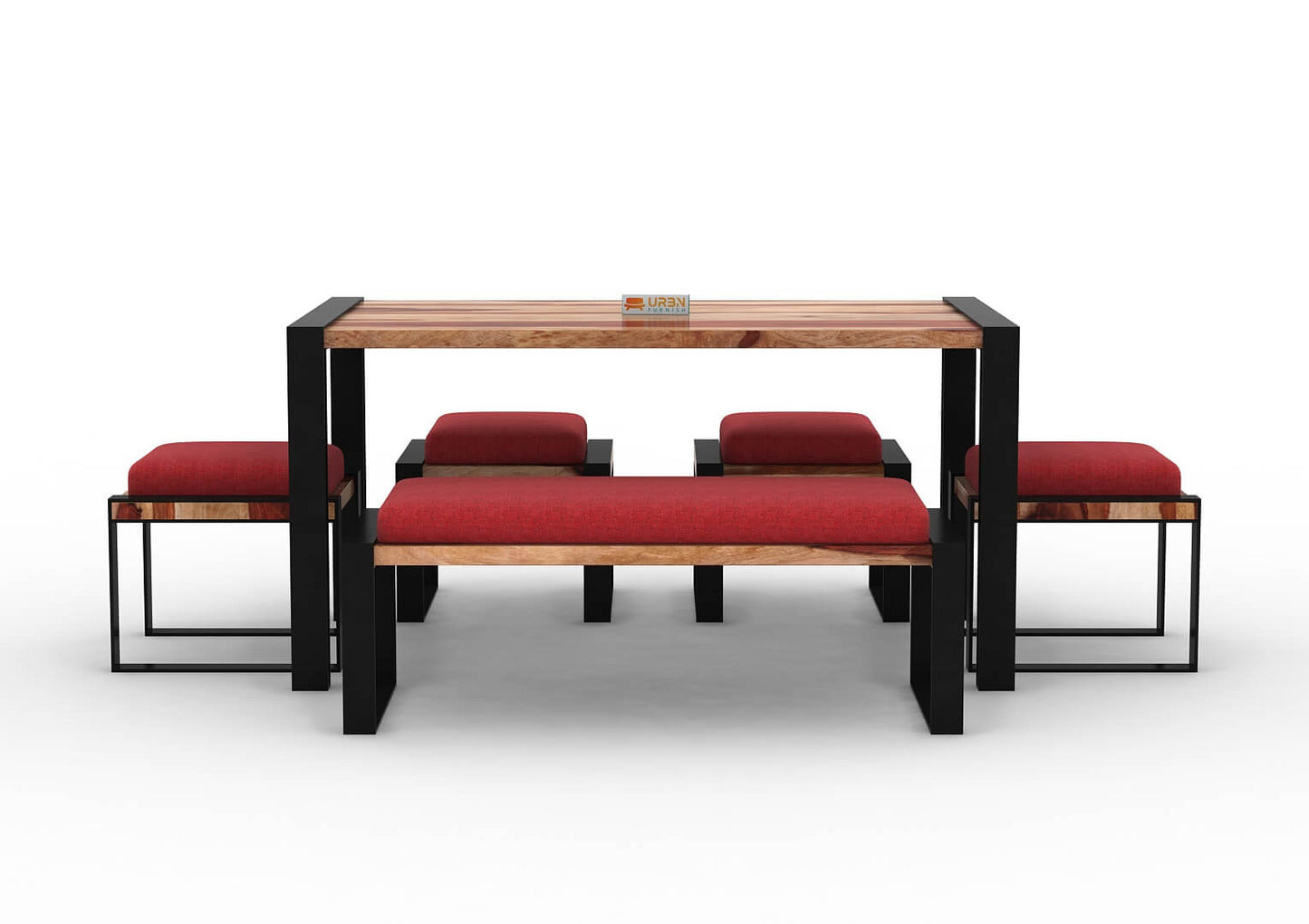 Milate-6-Seater-Dining-Set-With-Bench-Black-Natural-Red_2