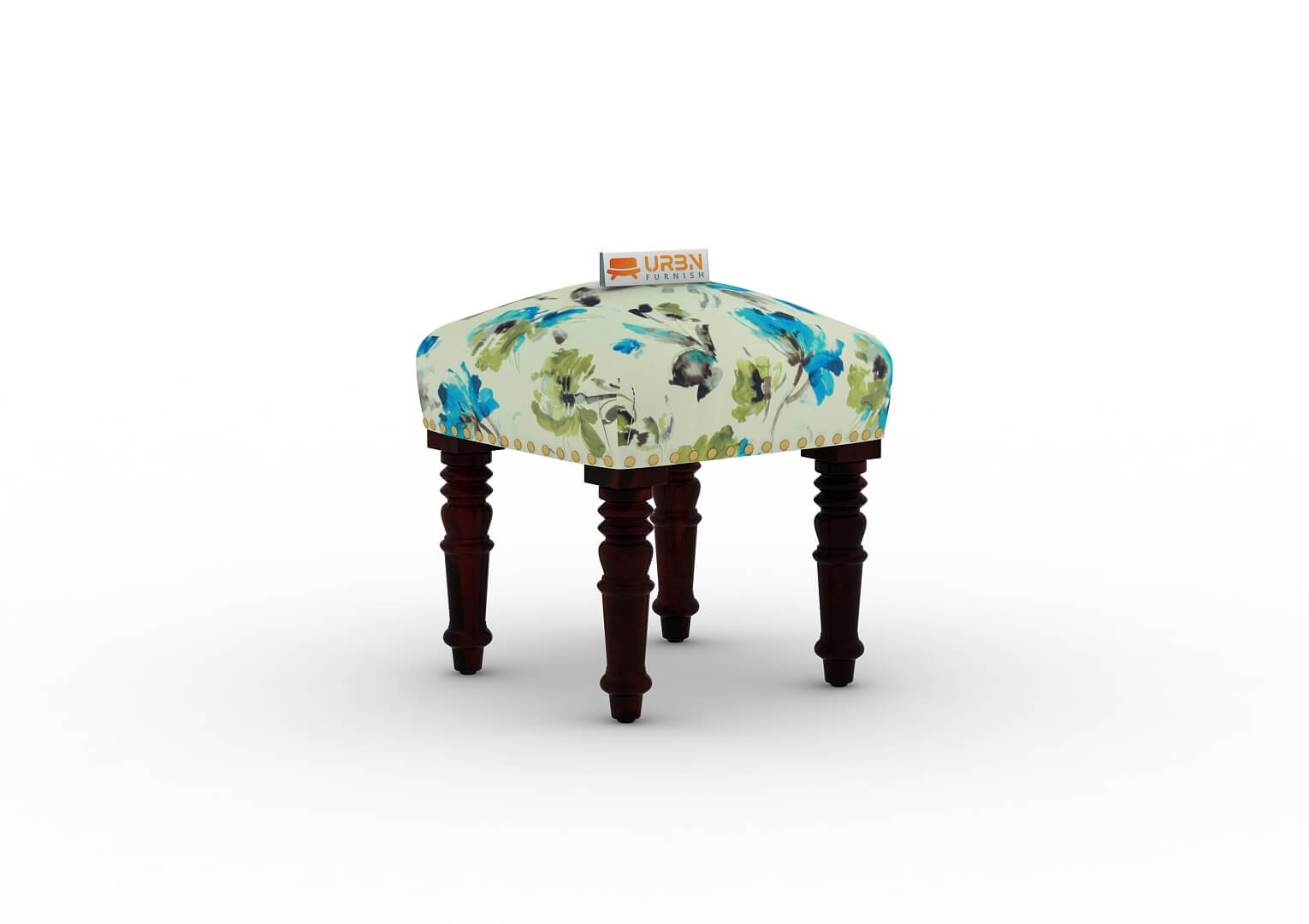Mudrank Stool (Printed Fabric) - Urbnfurnish