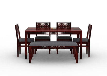 Muse-6-Seater-Dining-Set-With-Bench-Cushioned-Mahogany-Gray_2