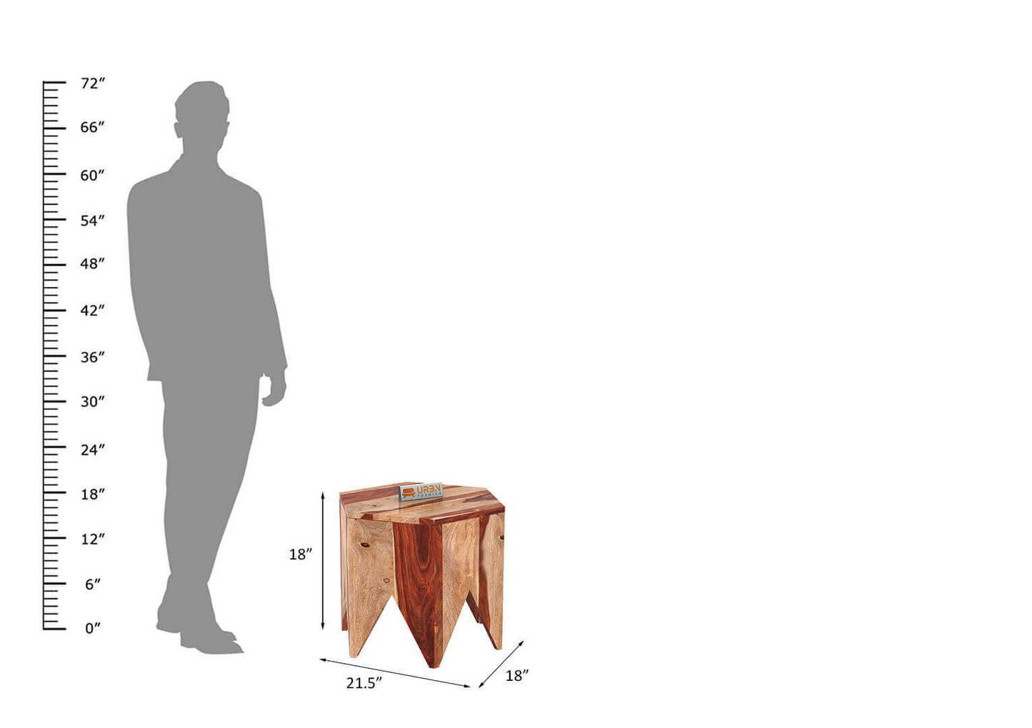 Navinsh Wooden Stool - Urbnfurnish