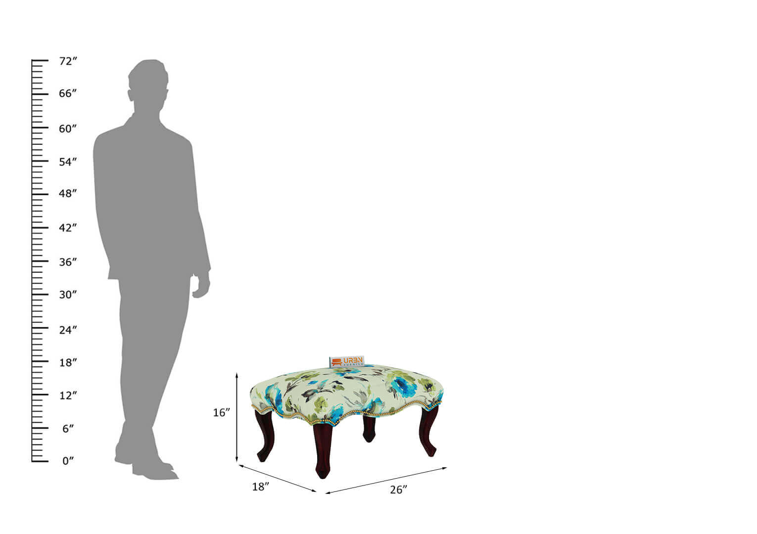 Opevi Stool (Printed Fabric) - Urbnfurnish