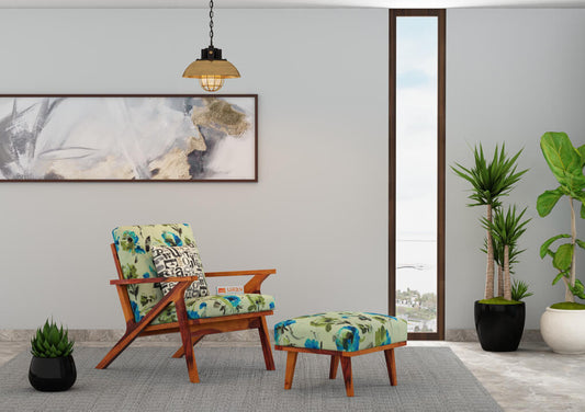 Assale Lounge Chair (Printed Fabric) - Urbnfurnish