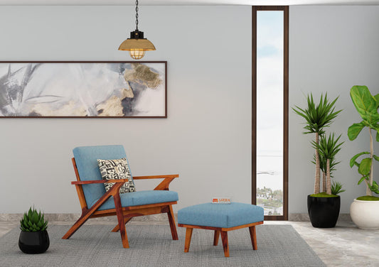 Oueme Lounge Chair With Stool - Urbnfurnish