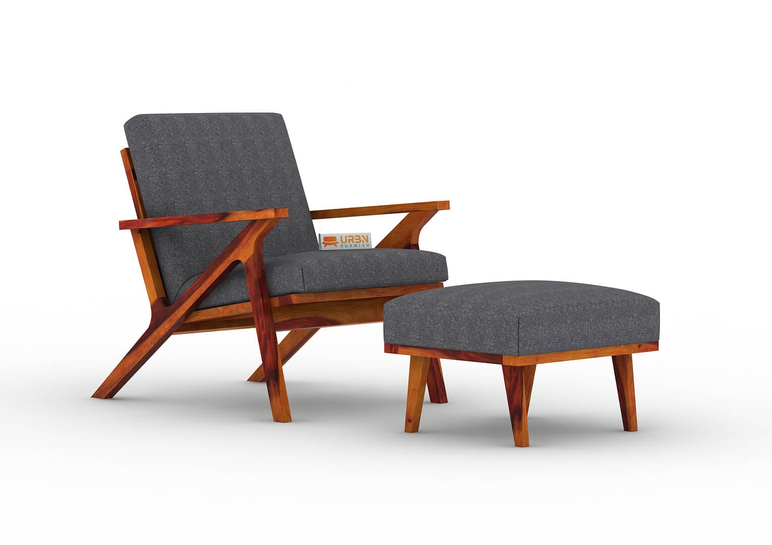 Oueme Arm Chair With Stool - Urbnfurnish
