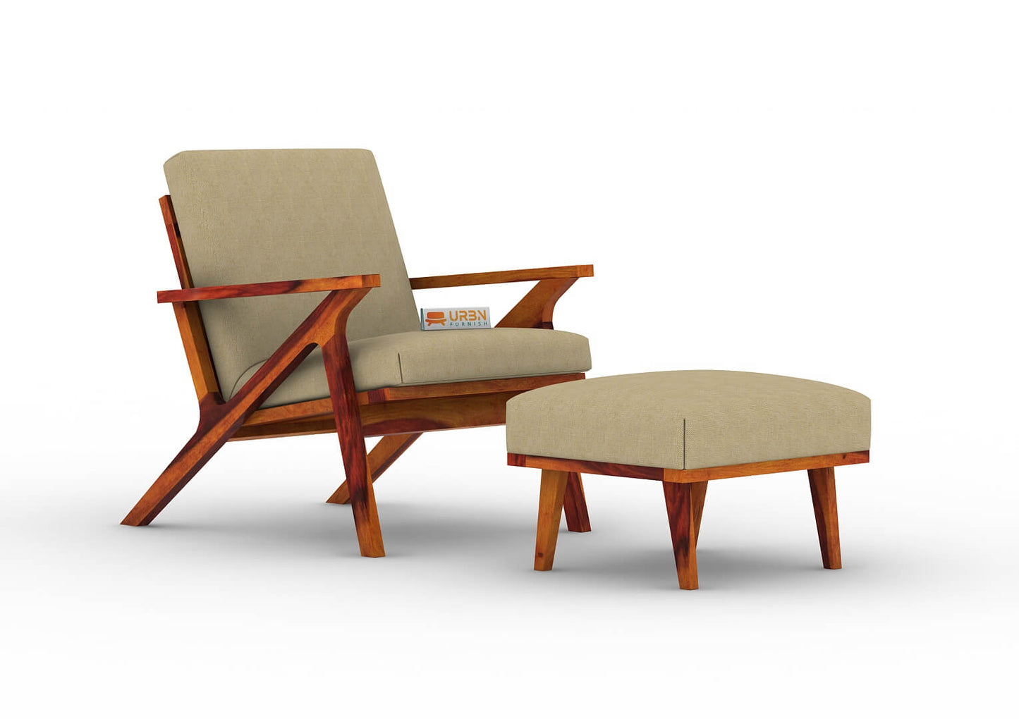 Oueme Arm Chair With Stool - Urbnfurnish