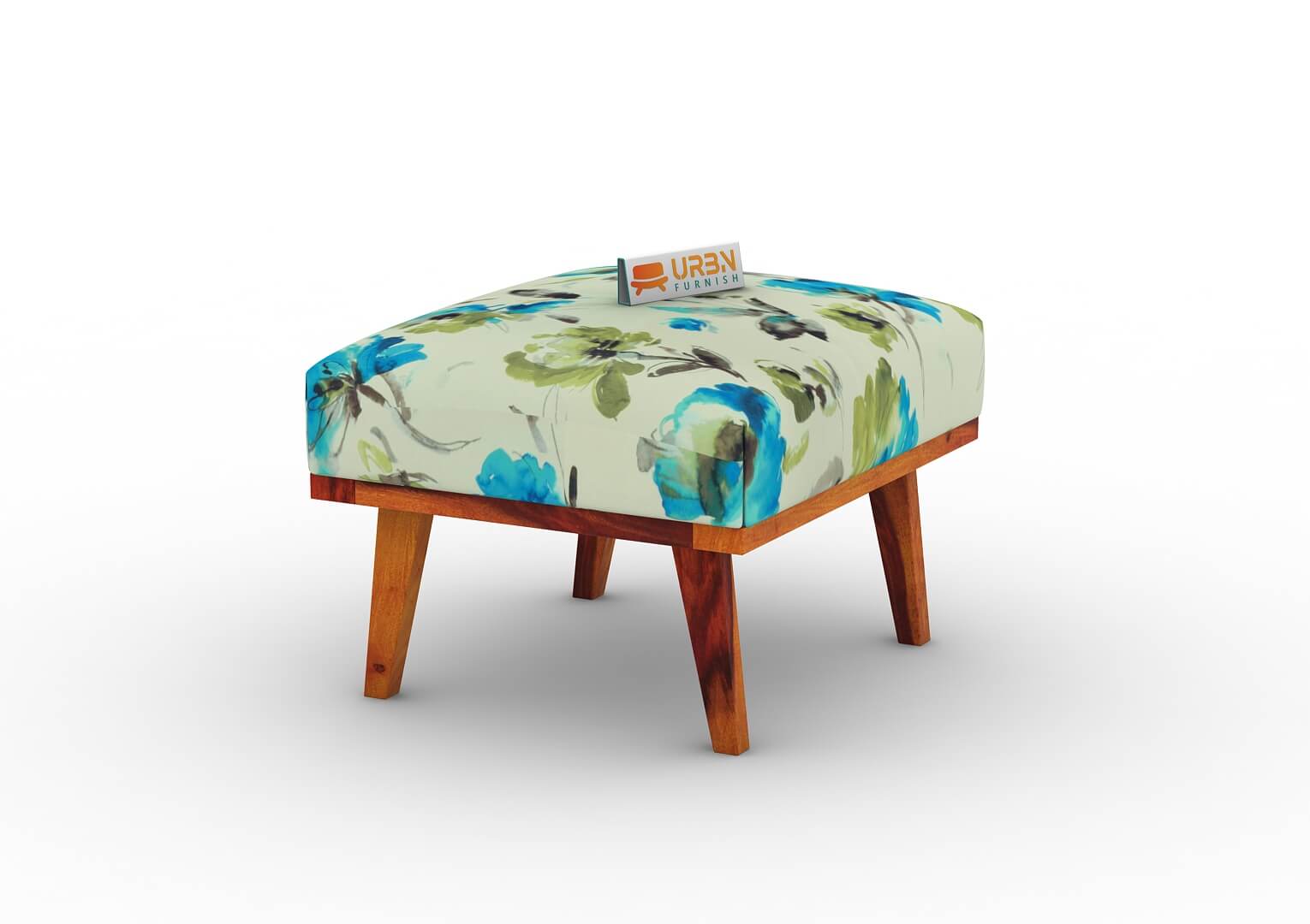 Oueme Lounge Chair With Stool (Printed Fabric) - Urbnfurnish