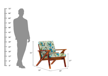 Oueme Lounge Chair With Stool (Printed Fabric) - Urbnfurnish