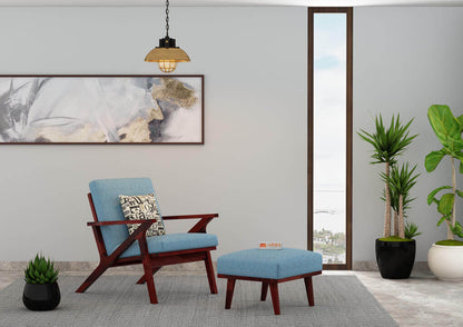 Oueme Lounge Chair With Stool - Urbnfurnish