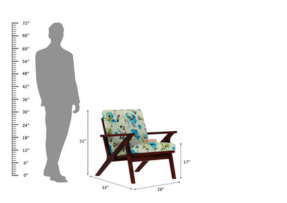 Oueme Lounge Chair With Stool (Printed Fabric) - Urbnfurnish