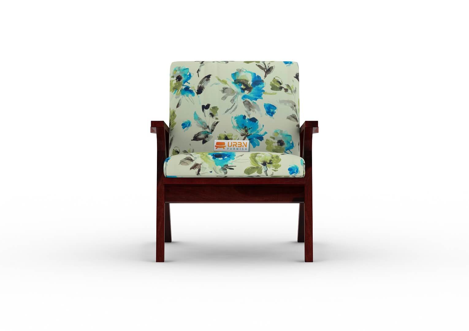 Oueme Lounge Chair With Stool (Printed Fabric) - Urbnfurnish