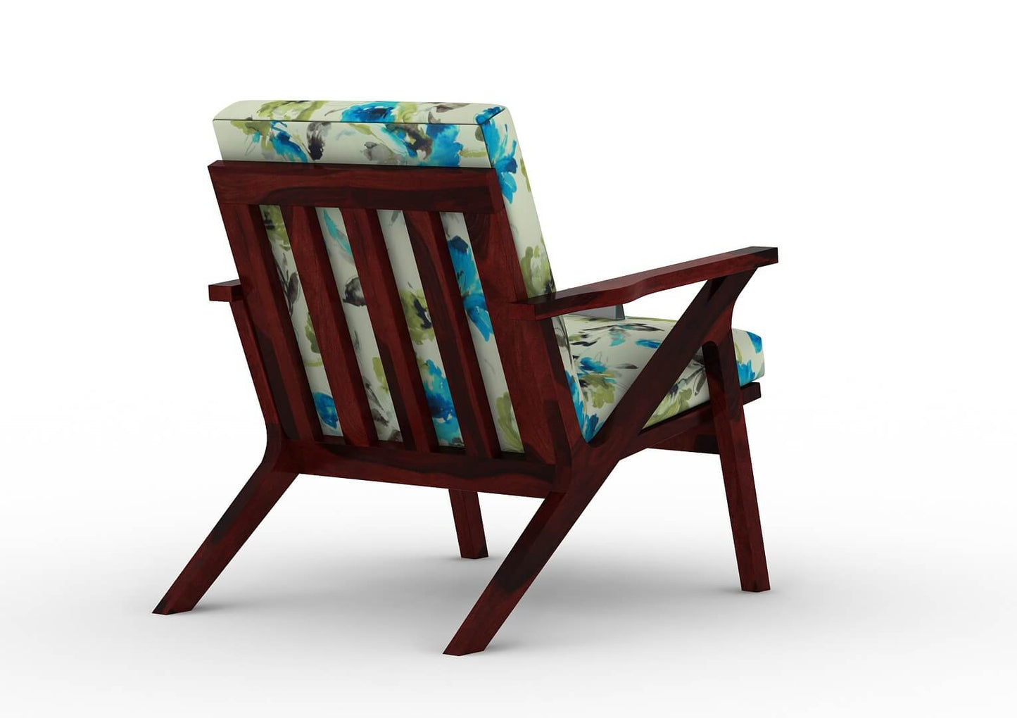 Oueme Lounge Chair With Stool (Printed Fabric) - Urbnfurnish