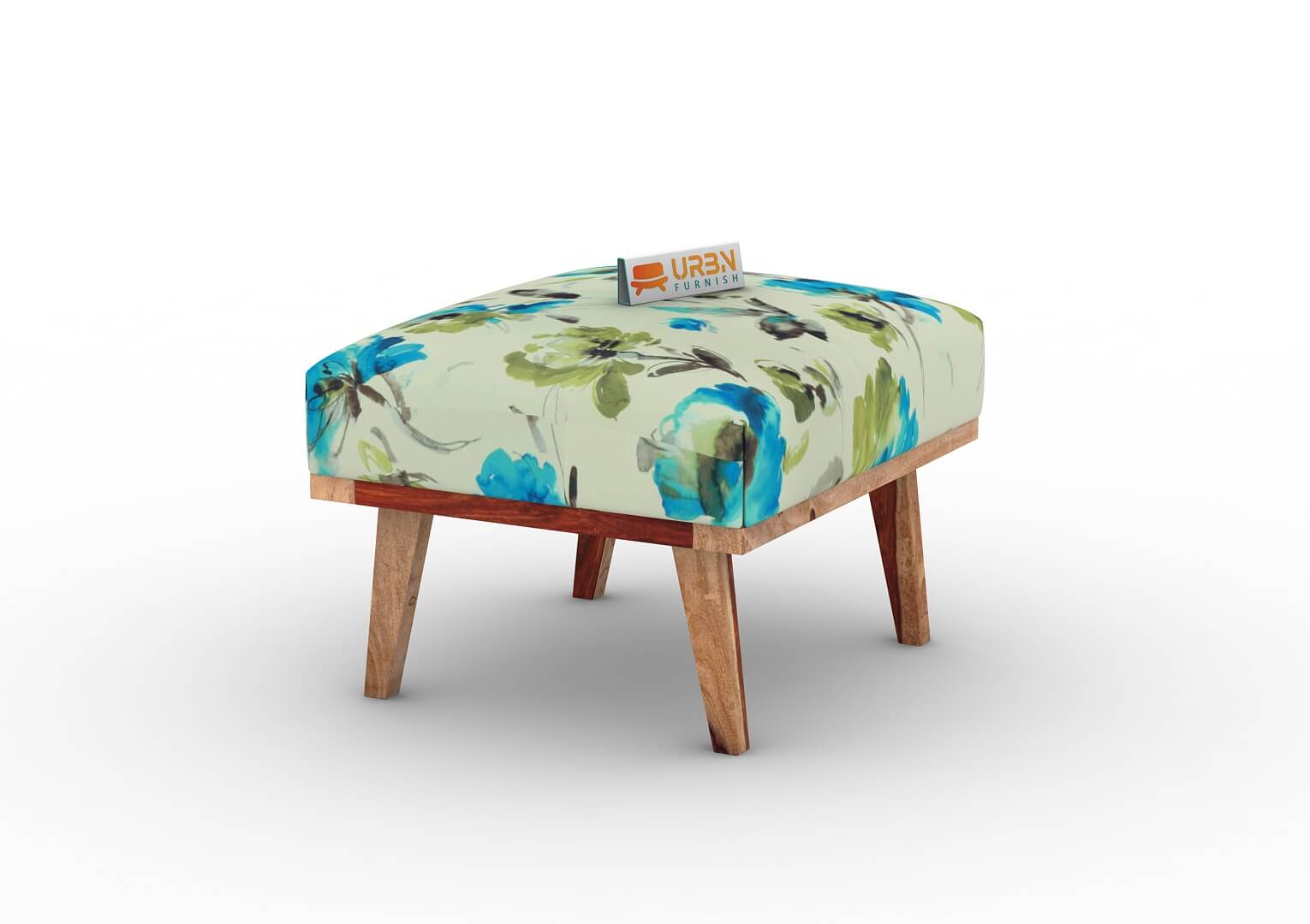 Oueme Lounge Chair With Stool (Printed Fabric) - Urbnfurnish