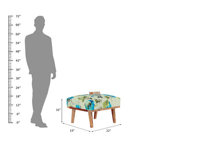 Oueme Lounge Chair With Stool (Printed Fabric) - Urbnfurnish